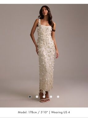 ASOS Pearl-Encrusted Ivory Cream Beaded Wedding Dress NWT SOLD OUT